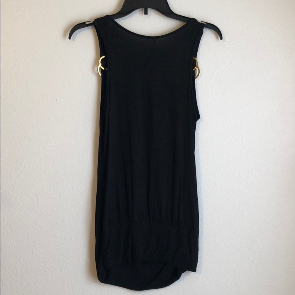Black Tank Top w/ Gold Tone Details - Picture 4 of 4